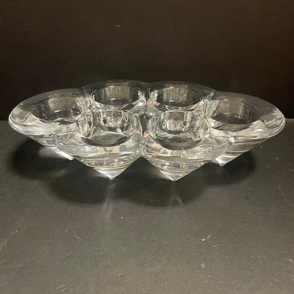 Heavy Glass Candle Votive Holder Villeroy & Boch Vintage Cone Base